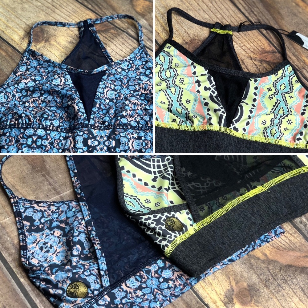 2NWT Gypsy 05 Fun Printed Sports Bra Tops